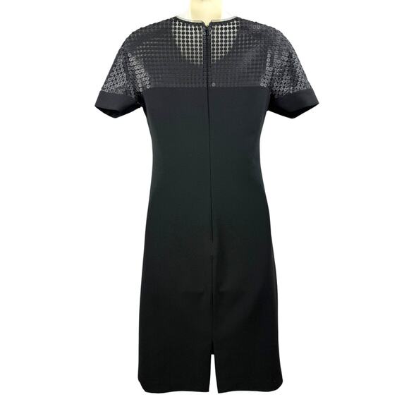 Vintage MIKAEL AGHAL black short sleeve dress with mesh detail - Picture 5 of 7